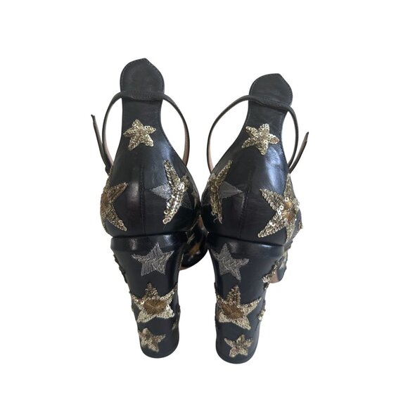 VALENTINO Tango Star 100 Sequined Ankle Strap Heels Size 37 - Picture 7 of 10